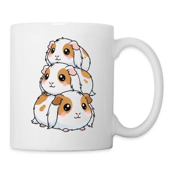 Stacked Guinea Pig Kawaii Trio - Mug - white - Right