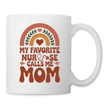 My Favorite Nurse Calls Me Mom - Boho Rainbow - Mug - white - Right