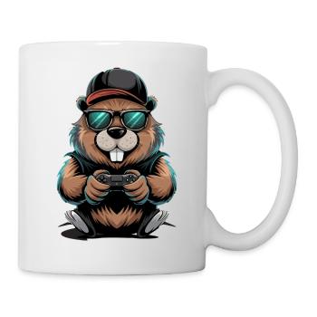  Cooler Gamer Biber Mit Controller Und - Tasse - Weiß - Rechts