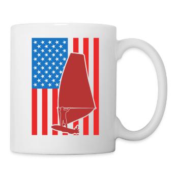 USA Windsurfing 4th of July - Mug - white - Right
