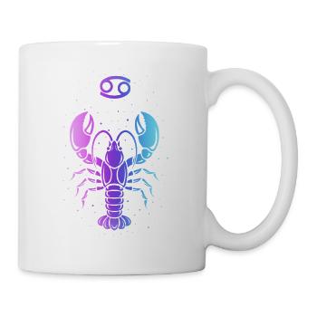 Signe du zodiaque du Cancer – Style néon rétro – Astrologie - Mug blanc - blanc - Droite