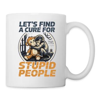 Lets find a cure for stupid people Monkey Punch - Mug - white - Right