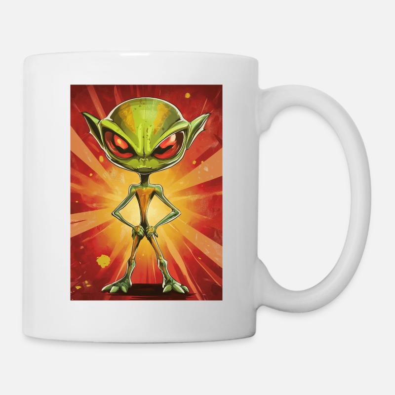 Little alien in explosion light - Mug - white