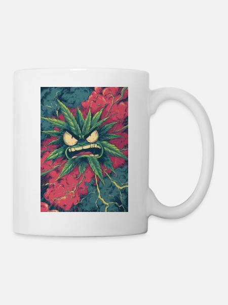 Wütendes Hanfblatt-Chaos - Tasse - Weiß
