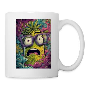 Psychedelische Ananas mit Brille - Tasse - Weiß - Rechts