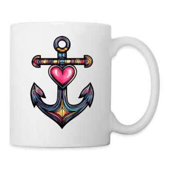 Anker Symbol Herz - Tasse - Weiß - Rechts