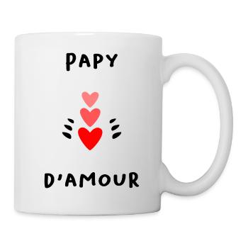 PAPY. PAPA. FÊTE DES PÈRES. BONNE FÊTE PAPY - Mug blanc - blanc - Droite