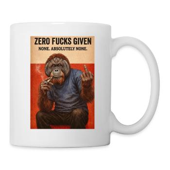 Zéro Fuck Given Ape - Mug blanc - blanc - Droite