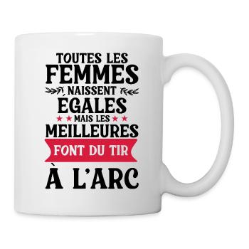 faire du tir à l arc / femme et tir à l'arc - Mug blanc - blanc - Droite
