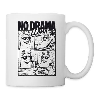 No Drama Llama Cool Alpaka Comic - Tasse - Weiß - Rechts