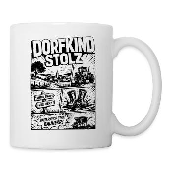 Dorfkind Stolz Landleben Comic Design - Tasse - Weiß - Rechts