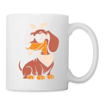 Coole Dackelherzbrille - Tasse - Weiß - Rechts
