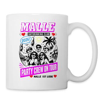 Malle 2026 Daydrinking Club Party Crew on Tour  - Tasse - Weiß - Rechts