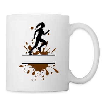 Femme Course dans la Boue – Coureuse personnalisable - Mug blanc - blanc - Droite