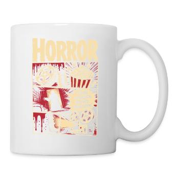 Horror Film Retro Kino Blut Stil - Tasse - Weiß - Rechts
