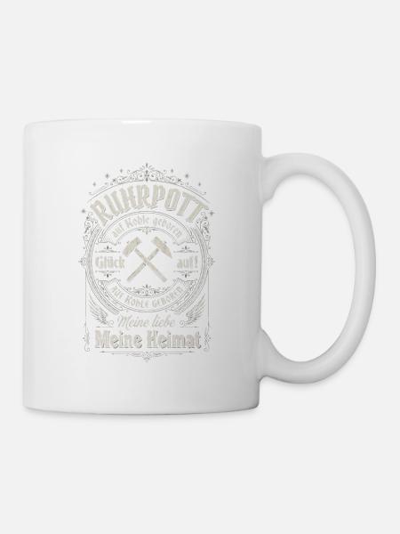 Heimatliebe im Bergwerkstil, Ruhrpott - Tasse - Weiß