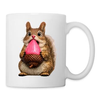 Cute Squirrel with Pink Acorn - Mug - white - Right