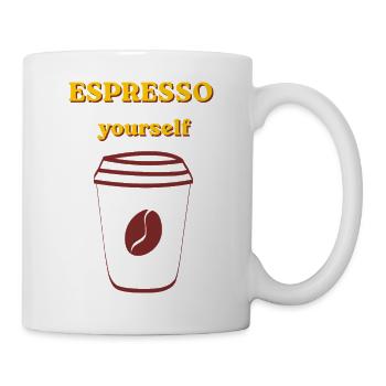 Espresso Yourself Kaffee Illustration - Tasse - Weiß - Rechts