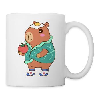 Funny Capybara Lettuce Wrap – Cute Foodie Gift - Mug - white - Right