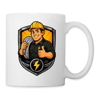 Électricien des armoiries artisans - Mug blanc - blanc - Droite