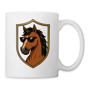 Stallion with Sunglasses Shield - Mug - white - Right