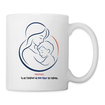 Maman et Bébé cadeau fêtes des mères - Mug blanc - blanc - Droite