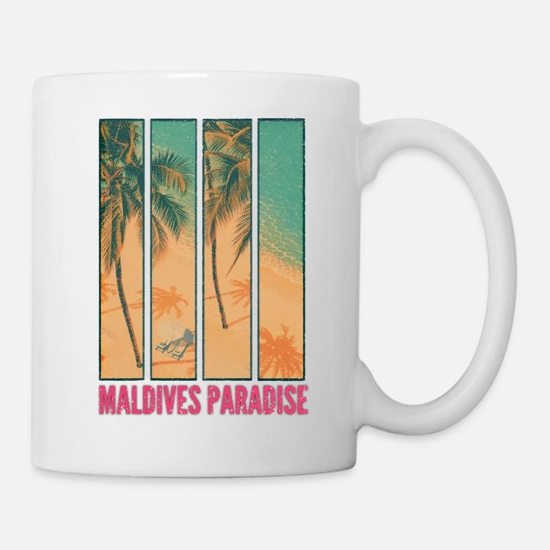 Malediven Paradies – Design Tropical Vintage - Tasse - Weiß