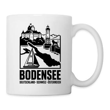 Bodensee Silhouette Wahrzeichen - Tasse - Weiß - Rechts