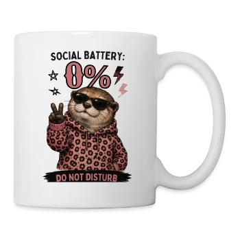 Otter in Leopardenhoodie: Do Not Disturb - Tasse - Weiß - Rechts