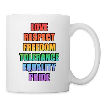 Bedeutung der Regenbogenflagge von Gay Pride - Tasse - Weiß - Rechts