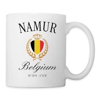 Namur Belgien Wappen Krone – Reise Souvenir - Tasse - Weiß - Rechts