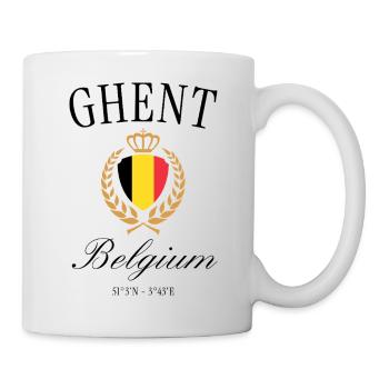 Gent Belgien Wappen Krone – Reise Souvenir - Tasse - Weiß - Rechts