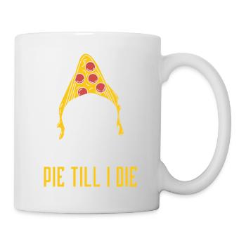 Pie Till I Die - Pizza Totenkopf Spruch Design - Tasse - Weiß - Rechts