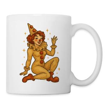Warmtöniger Vintage-Zirkusclown - Tasse - Weiß - Rechts
