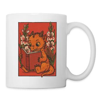 Drachenlesen im Blumengarten - Tasse - Weiß - Rechts