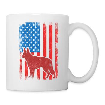 US Patriotic Shepherd Dog - Mug - white - Right