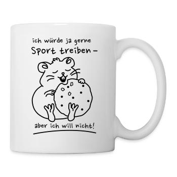 Hamster mit Keks - Tasse - Weiß - Rechts
