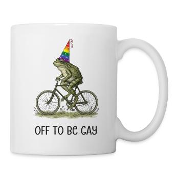 LGBTQ-Pride-Monat – Lustiger Frosch macht sich schwul - Tasse - Weiß - Rechts