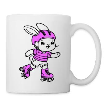 roller skating girl - Mug - white - Right