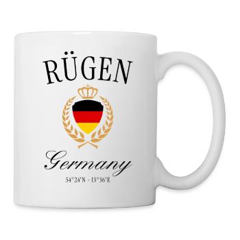 Rügen Deutschland Wappen Krone – Ostsee Reise - Tasse - Weiß - Rechts