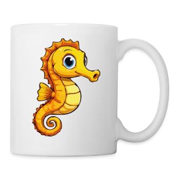 Dessin animé câlin de l’hippocampe - Mug blanc - blanc - Droite