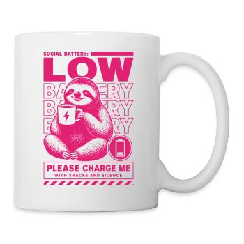 Conception drôle de paresseux à faible batterie - Mug blanc - blanc - Droite
