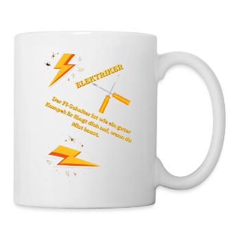 Elektriker T-Shirt Lustiges Geschenk Beruf Humor!! - Tasse - Weiß - Rechts