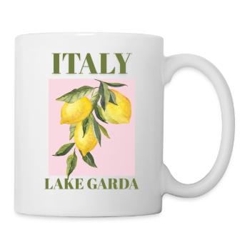 Italien Gardasee Urlaub Strand Zitronen Geschenk - Tasse - Weiß - Rechts