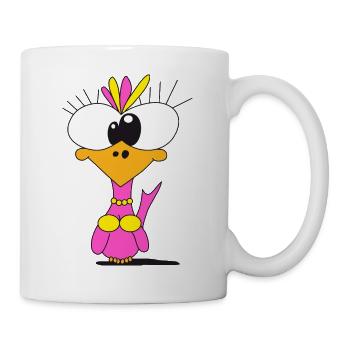 Kunterbuntes Vogelweibchen - Tasse - Weiß - Rechts