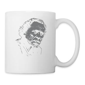 Bukowski Quote Typography on Dark Portrait - Mug - white - Right