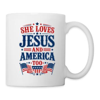 Elle aime Jésus et l’Amérique - Mug blanc - blanc - Droite