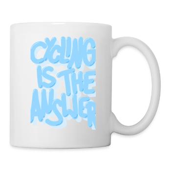 Cycling_is_the_answer_babyblau - Tasse - Weiß - Rechts
