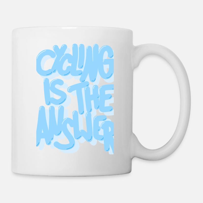 Cycling_is_the_answer_babyblau - Mug blanc - blanc