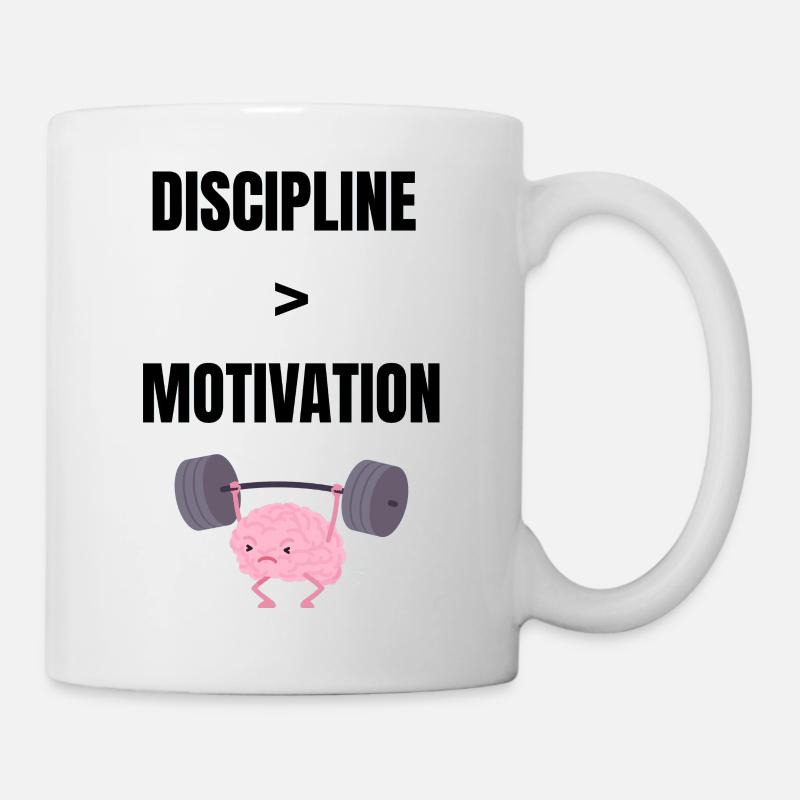 La discipline avant la motivation - Mug blanc - blanc